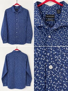 Van Heusen Stain Shield Floral Dress Shirt – Large (16–16½, 34/35)